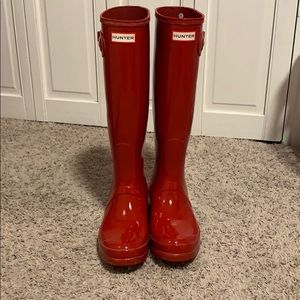 Tall Red Hunter Boots Size 9